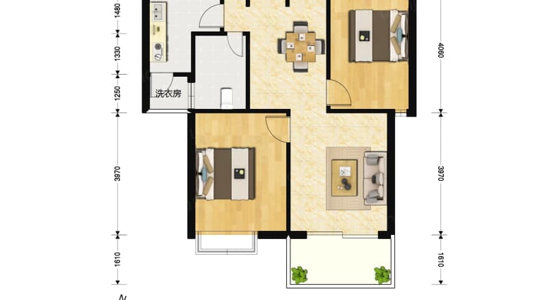 新虹桥雅苑 2室2厅 4000元