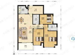 整租·方圆云玺 3室2厅 南_方圆云玺租房