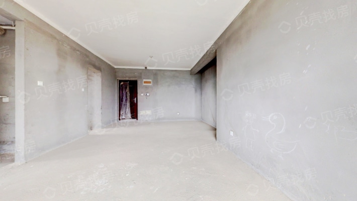 大悦城刚需毛坯三房两卫，123平方，单价很低-客厅