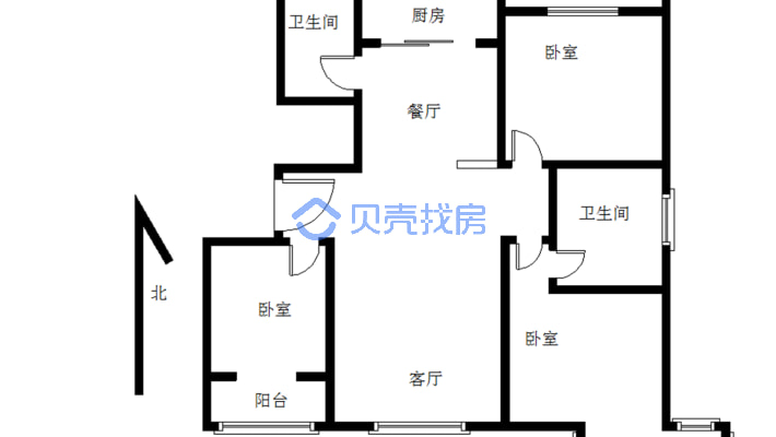 鑫和花园 3室2厅 南 北-户型图