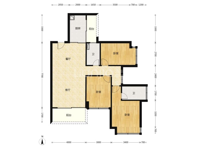 龙岸君粼--建面 113m²