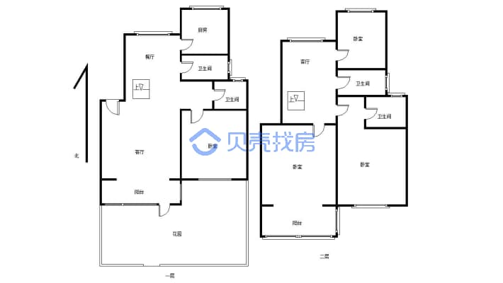 一 层二层复式楼，共两层。总高四层，带大院。税满。-户型图