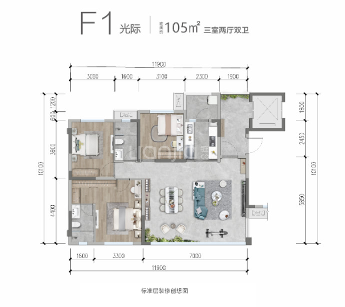 邦泰湖光九里--建面 105m²