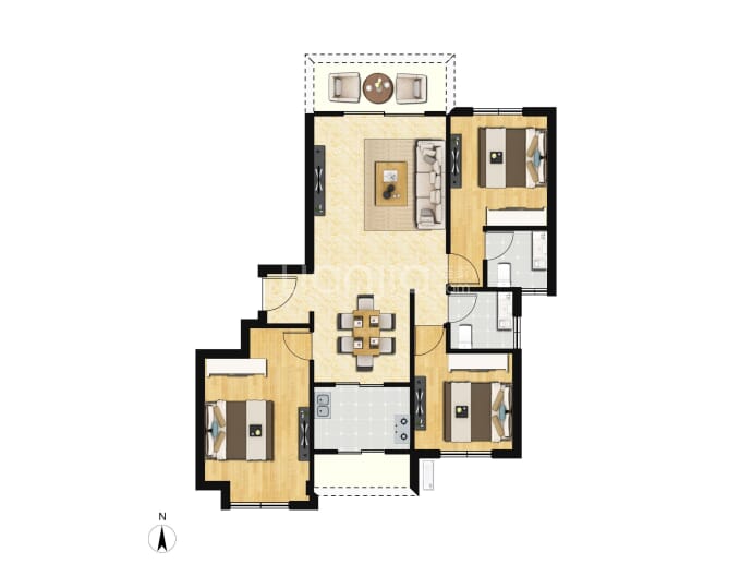 九都世纪山庄--建面 117m²