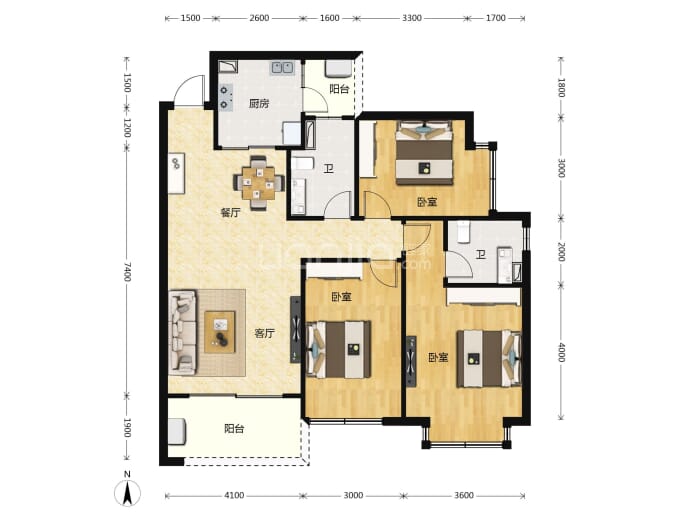 恒大御景半岛--建面 115.77m²