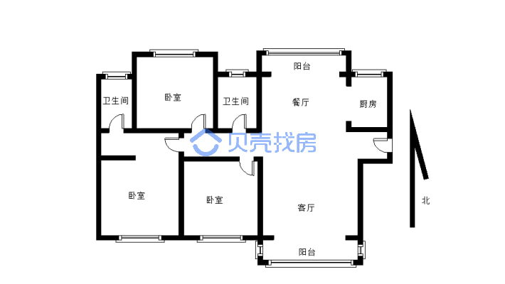 贾鲁D区大三房三开间朝阳需全款交易-户型图