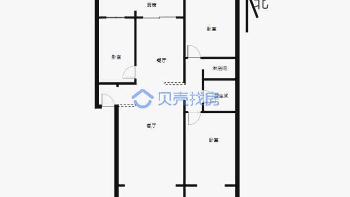 北京路 地铁口 大学旁 经典三室 看房方便-户型图
