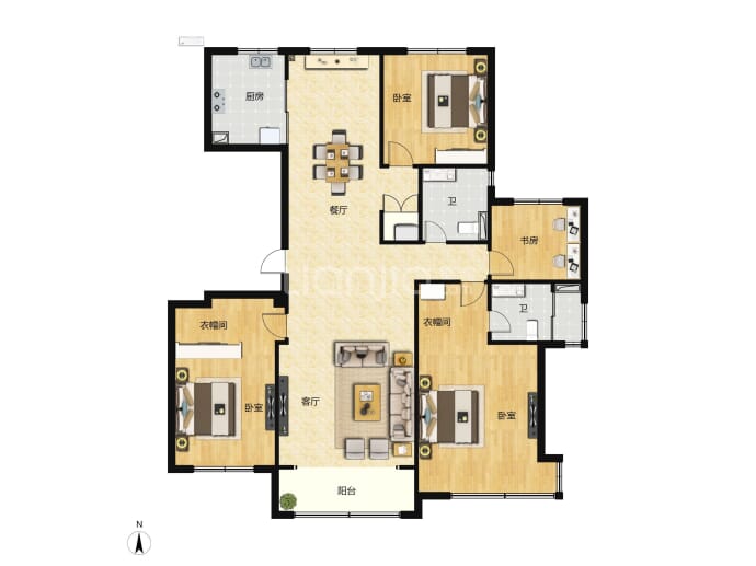 海信依云小镇罗曼--建面 182m²