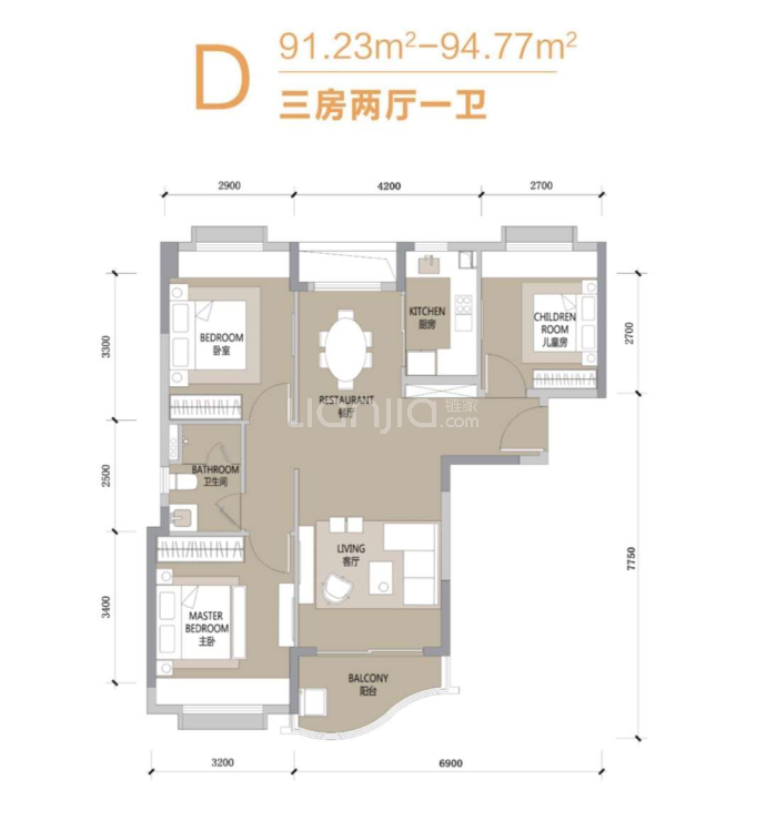 合景汀澜海岸--建面 91.23m²