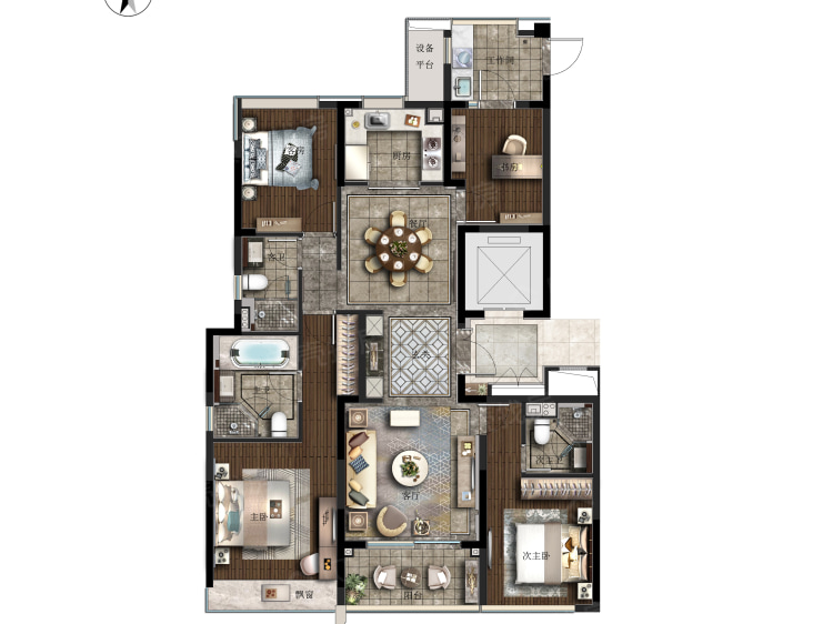 保利澄品4室2厅3卫户型图
