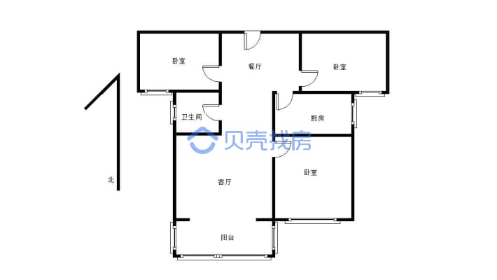 精装三房，采光充足，出行便利，家具家电齐全！-户型图