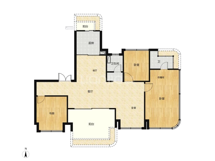 保利天奕4室2厅2卫户型图