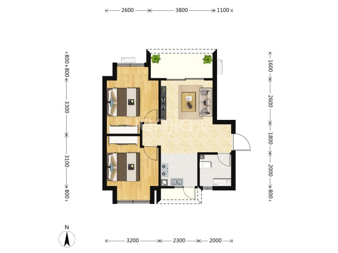 融创镜山月--建面 61m²