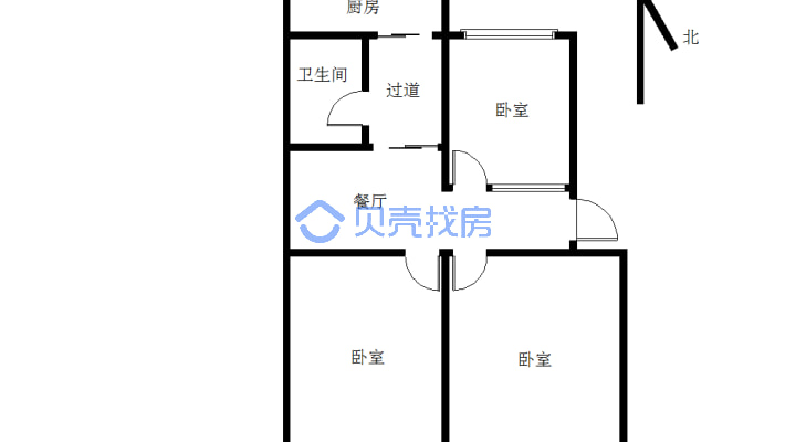 黄金局小区  步梯四楼 采光充足 简单装修-户型图