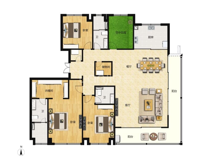 招商蛇口滨江境--建面 255m²