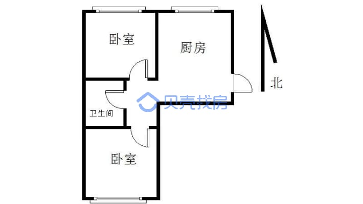 益民二区五楼60平米，售价20万-户型图