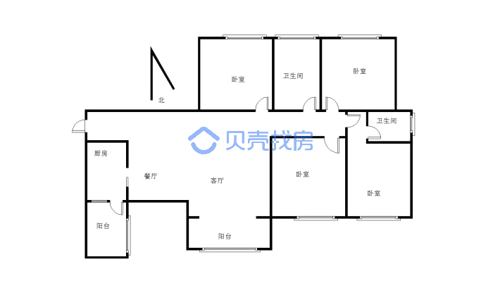 此房户型方正、视野宽阔，采光充足，配套设施齐全-户型图