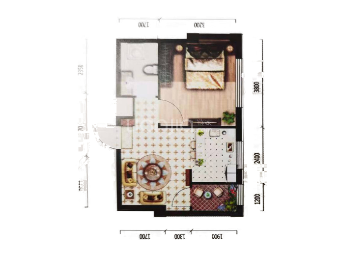 新宇黄金水岸--建面 49.07m²