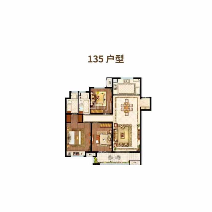 融创湖润园--建面 135m²