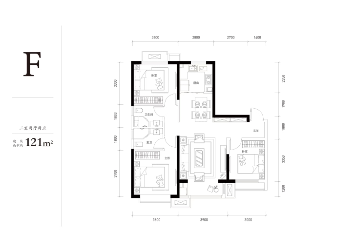 格调宝珀花园--建面 121m²