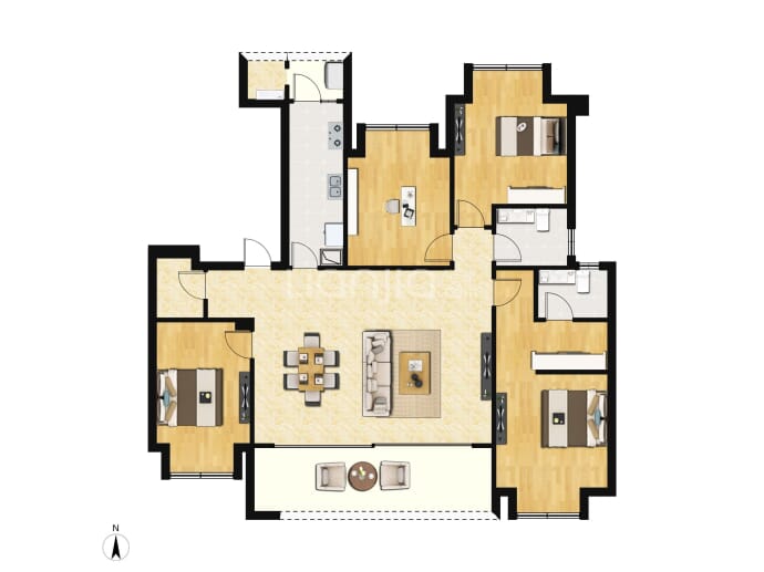 北辰悦来壹号--套内 118m²