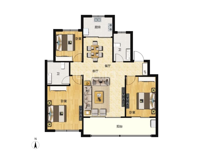 鸿升春风里--建面 121m²