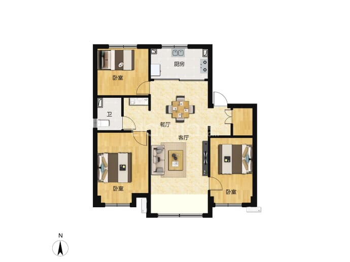 万科时代都会--建面 103m²