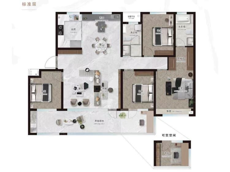 东岸世家三期4室2厅2卫户型图