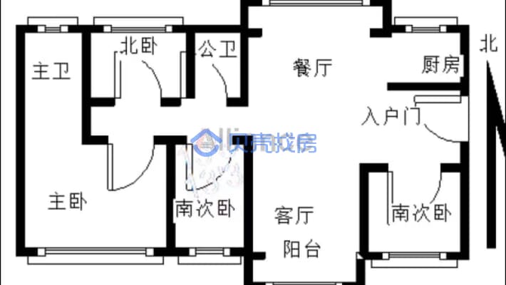 绿地景府北苑 4室2厅 南-户型图