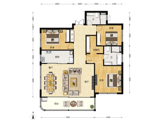 中国铁建·黑钻--建面 151m²