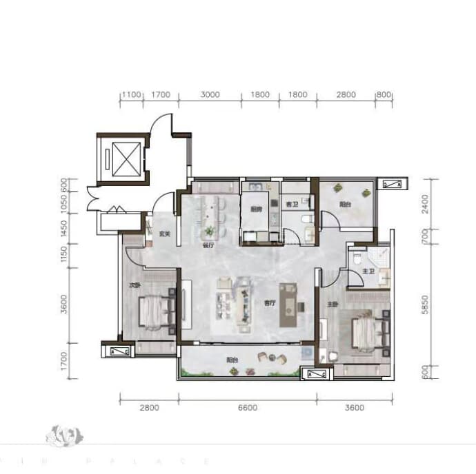 中交紫薇听澜--建面 128.2m²