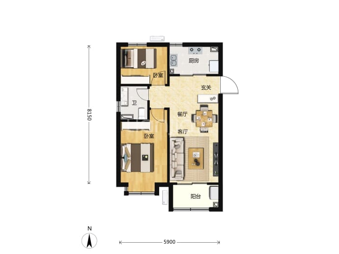 御湖庄园--建面 73m²