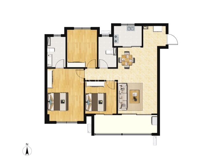 万科华彩城--建面 105m²