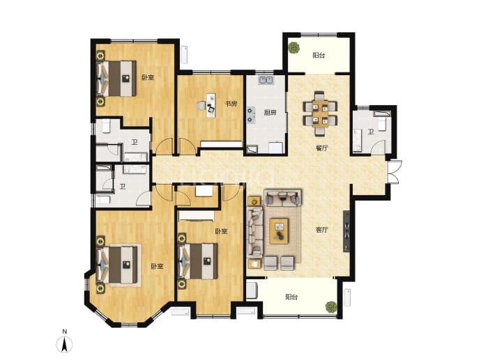 瀚文源--建面 195.19m²