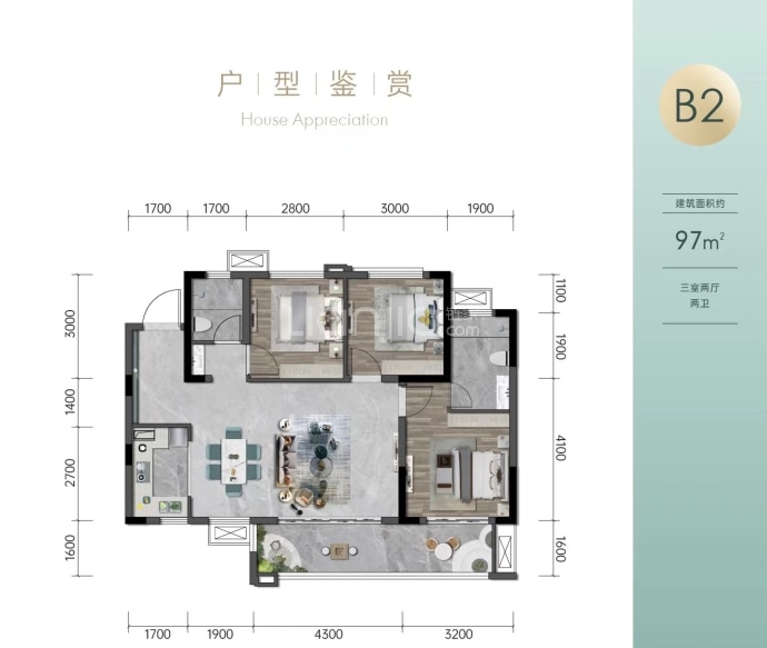 正黄阅江府--建面 97m²