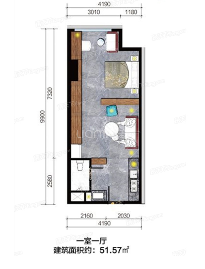 高星西铁新城--建面 51.57m²