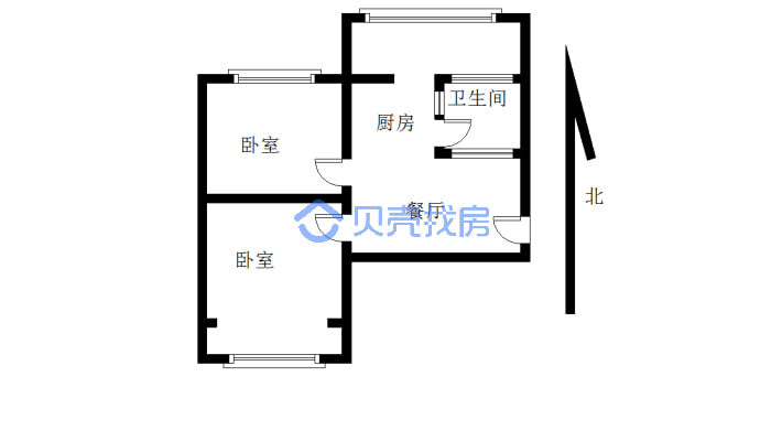 松政小区 陪读房 2楼 房子干净 南北通透 随时看房-户型图