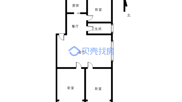 步梯三楼，三室，永业广场南侧，采光好-户型图