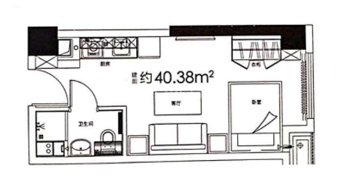 绿地山东国金中心（超高层写字楼）--建面 40.38m²