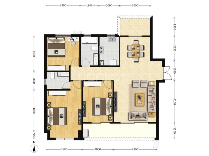 天宝·天鹅湾悦府--建面 131.76m²