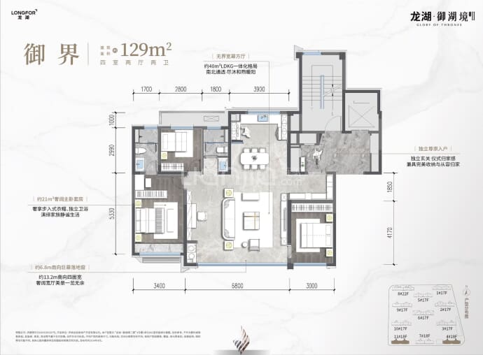 龙湖御湖境--建面 129m²