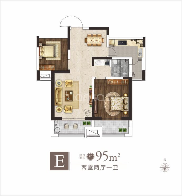 元林理想国北金--建面 95m²