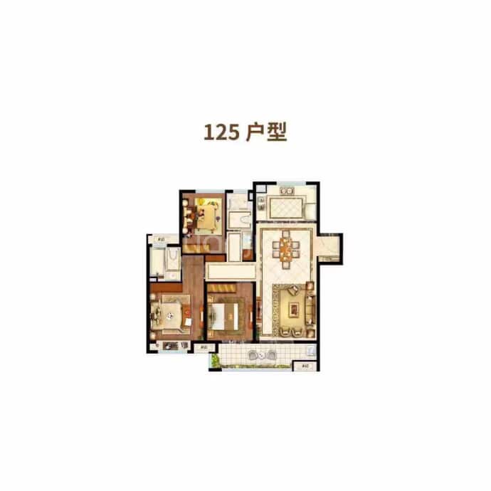 融创湖润园--建面 125m²