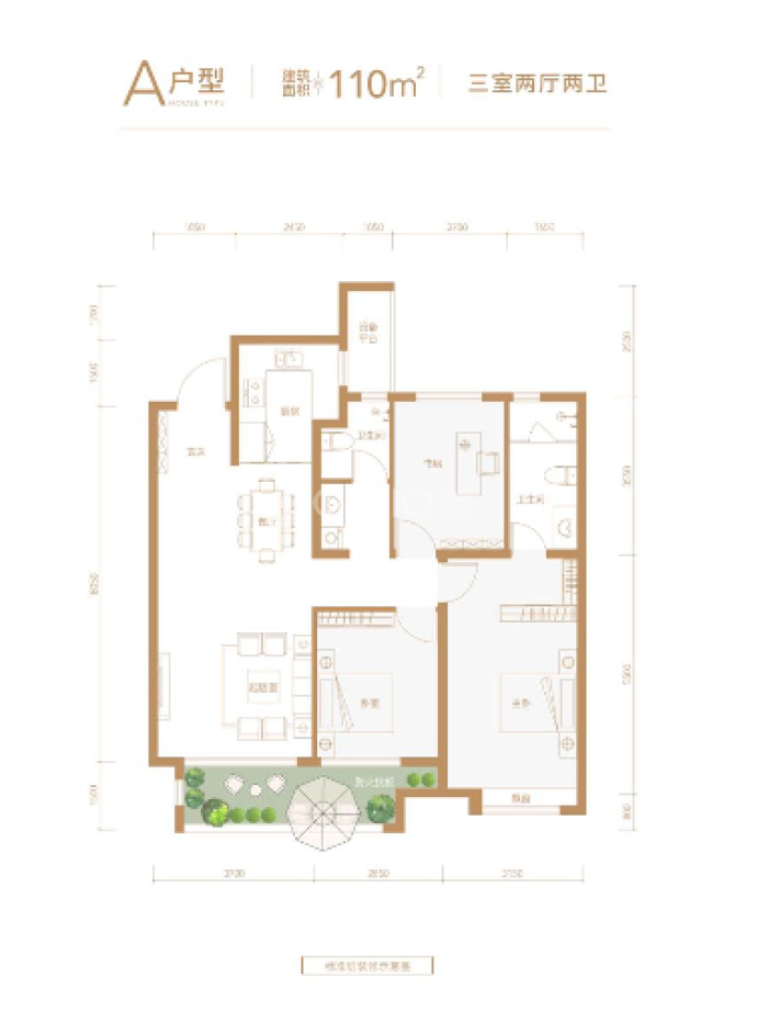 鹏渤天著玖璋台--建面 110m²