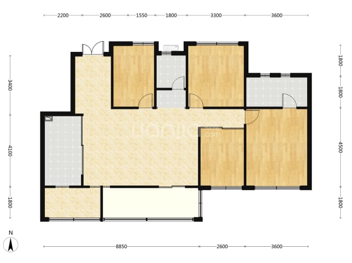 锦麟壹品4室2厅2卫户型图