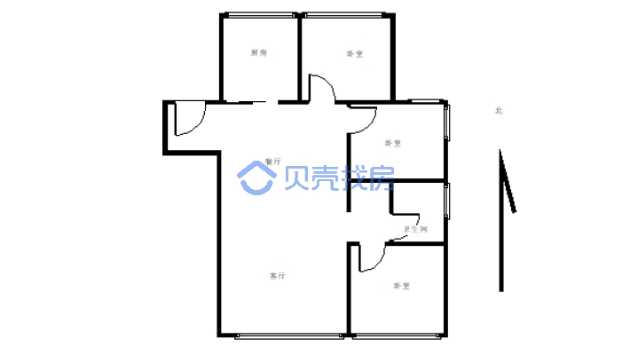 科海明珠二期  明厅三室  精装修   五层绿化环境-户型图