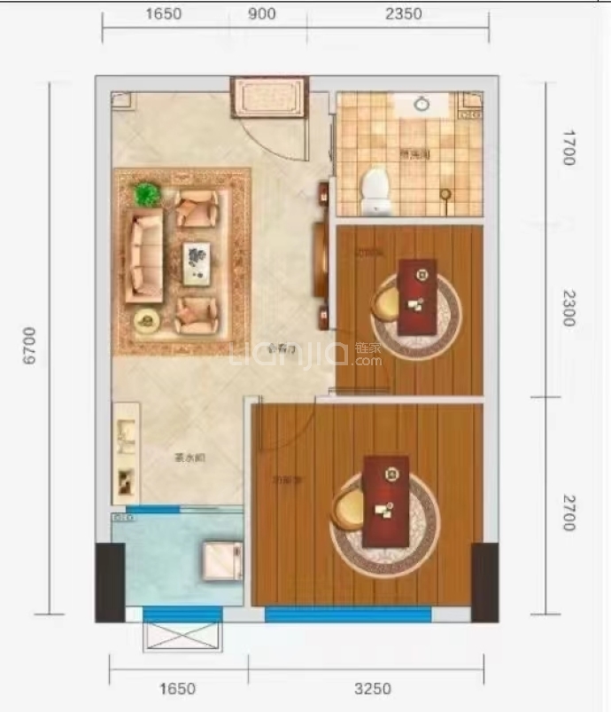 三里花城--建面 51m²