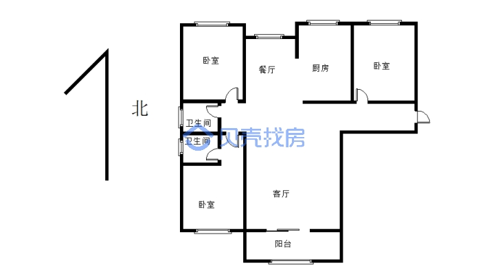 文昌万达旁、精致三房纯边户、采光好，生活方便-户型图