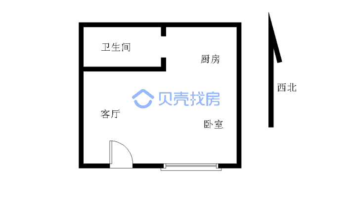 恒利·宜悦城 1室1厅 东-户型图