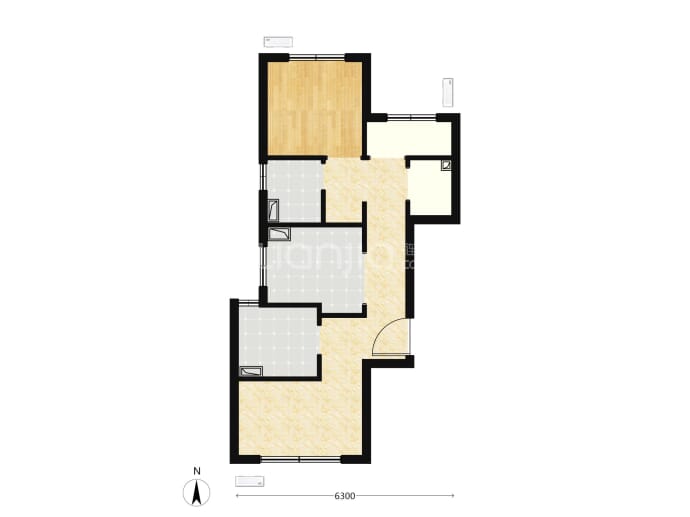 住总芳华里1室1厅1卫户型图